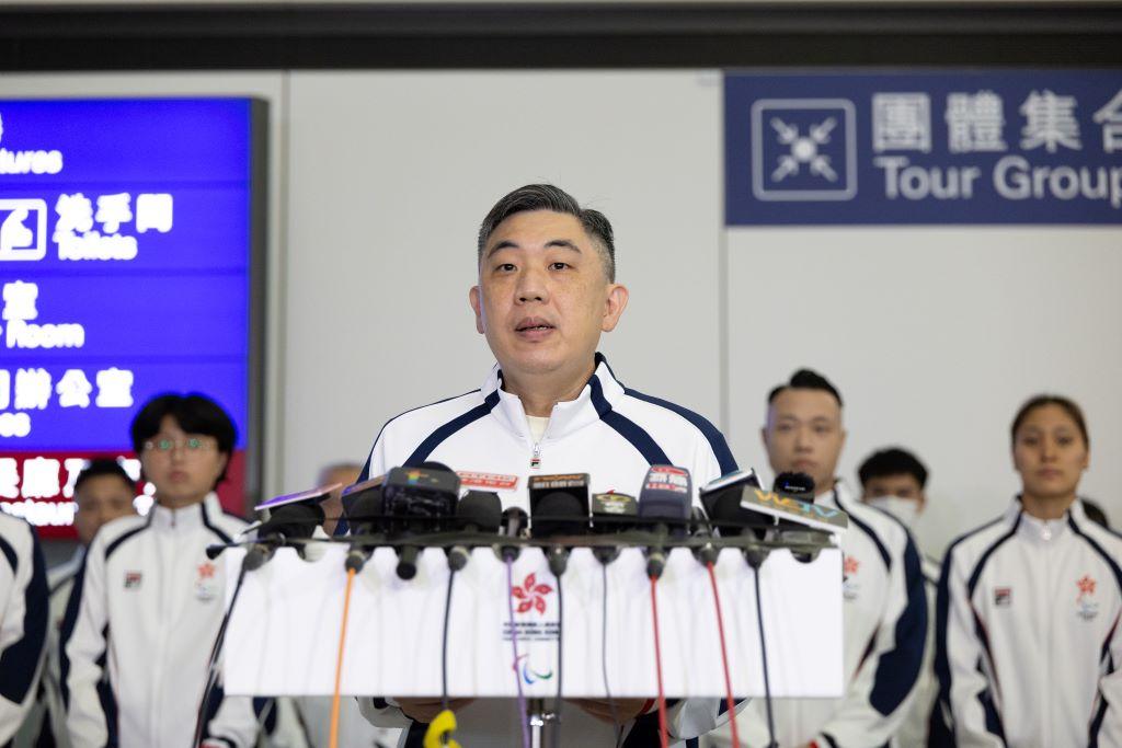 Dr. John Leung Lai Yin, Chef de Mission of the Hong Kong China Delegation announced the flag bearers for the opening ceremony of the Paris 2024 Paralympic Games.