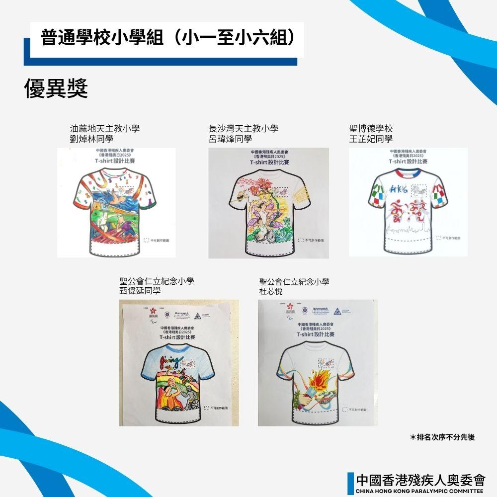 《香港殘奧日2025 T-SHIRT 設計比賽》賽果公佈